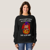 Sweatshirt Pitbull sorcier Citrouille Halloween classique (Devant entier)