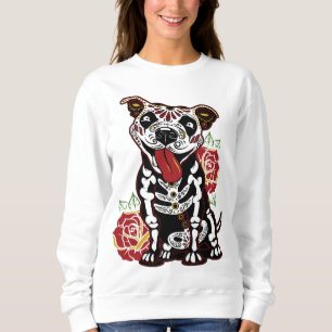 Sweatshirt Pitbull Sugar Skull pour les femmes Hommes Pitbull
