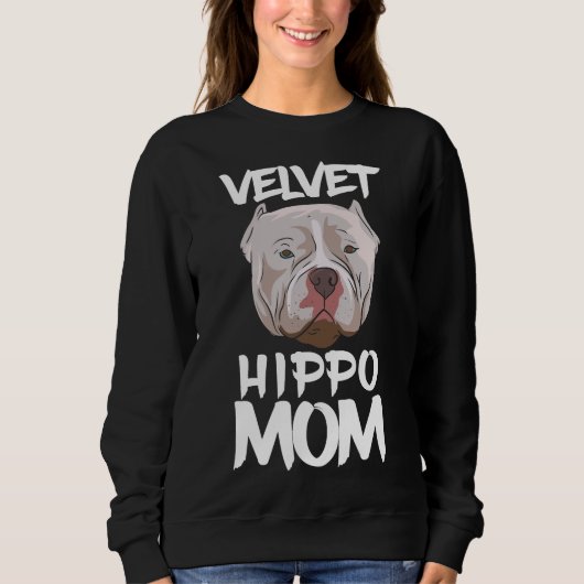 Sweatshirt Pitbull Velvet Hippo Chien Maman (Devant)