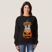 Sweatshirt Pitbull Witch Citrouille Halloween (Devant entier)