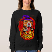 Sweatshirt Pitbull Witch Citrouille Halloween 383 (Devant)