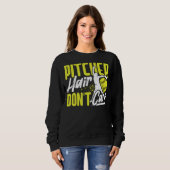 Sweatshirt Pitcher Hair Don't Care Softball Player Lover Funn (Devant entier)