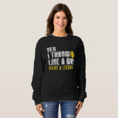 Sweatshirt Pitchers Softball Je Jette Comme Une Fille Basebal (Devant entier)
