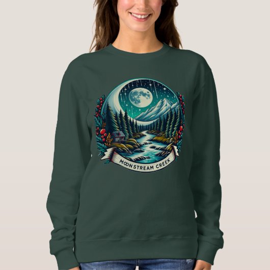 Sweatshirt Pittoresque de Noël Moonstream Creek (Devant)