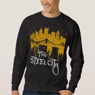 Sweatshirt Pittsburgh Skyline Steel City 412