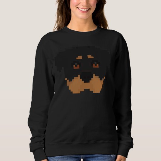 Sweatshirt Pixel Art Rottweiler (Devant)