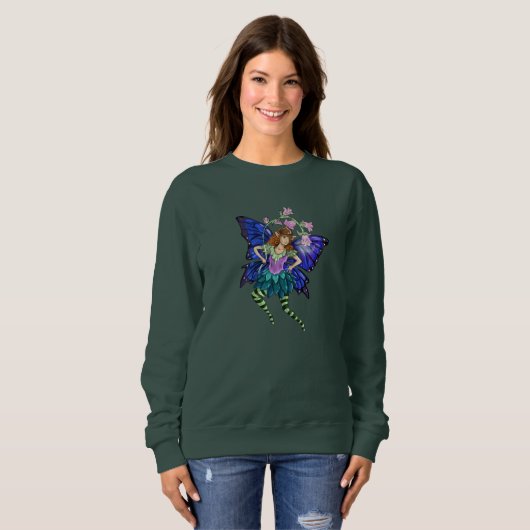 Sweatshirt Pixie ailée bleue (Devant entier)