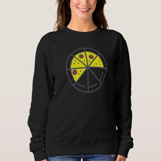 Sweatshirt Pizza 5 Slices Cheese Pepperoni Funny Geometric Fo (Devant)
