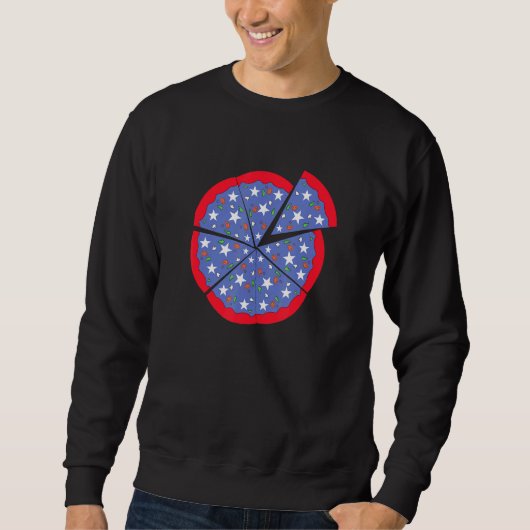 Sweatshirt Pizza American Drapeau 4 juillet Nourriture Garçon (Devant)