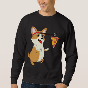 Sweatshirt Pizza Corgi Running