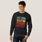 Sweatshirt Pizza de sommeil manger répéter (Devant entier)