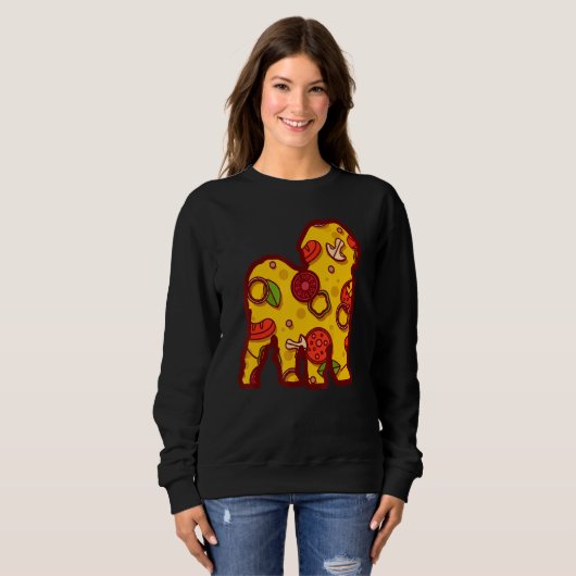 Sweatshirt Pizza Dog Funny Pizza Shih Tzu Dog (Devant entier)