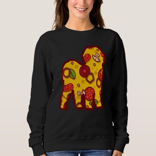 Sweatshirt Pizza Dog Funny Pizza Shih Tzu Dog (Devant)
