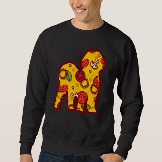 Sweatshirt Pizza Dog Funny Pizza Shih Tzu Dog (Devant)