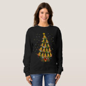 Sweatshirt Pizza Fast Food Xmas Pizza Christmas Tree Lights (Devant entier)