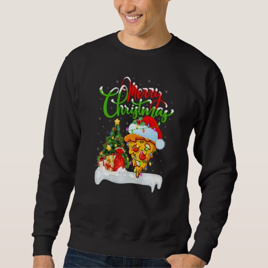 Sweatshirt Pizza Food Xmas Decorations Santa Pizza Christmas (Devant)
