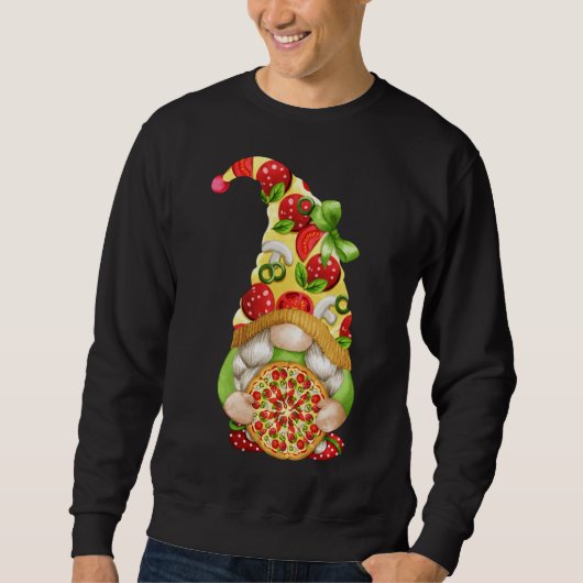 Sweatshirt Pizza Gnome Cute Pizza Motif Funny Gnomie (Devant)