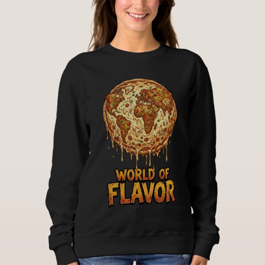 Sweatshirt Pizza Overload Planet (Devant)