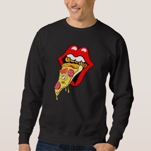 Sweatshirt Pizza Red Lips Restauration rapide (Devant)