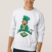 Sweatshirt pizza st patrick leprechaun (Devant)