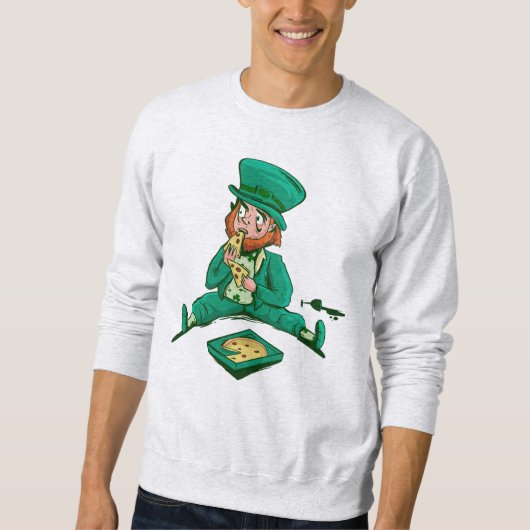 Sweatshirt pizza st patrick leprechaun (Devant)