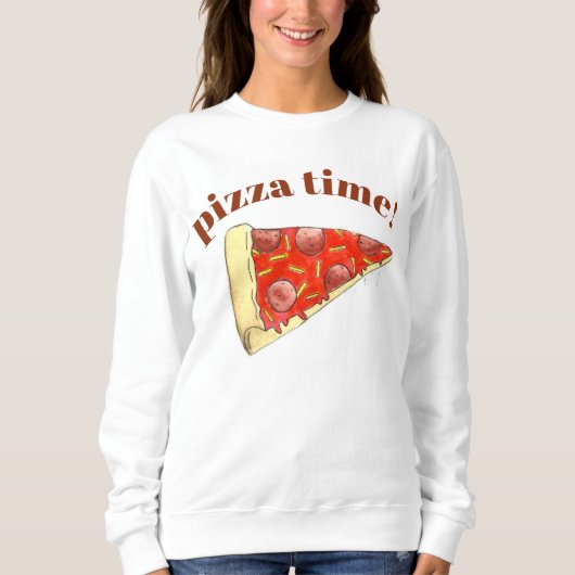 Sweatshirt Pizza Time Pepperoni Fromage New York Slice Foin (Devant)