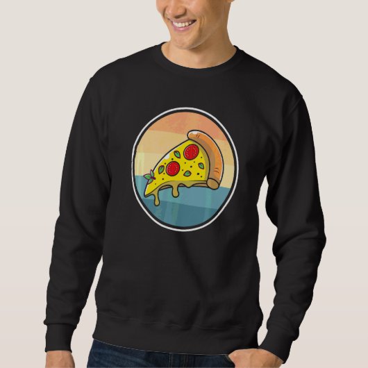 Sweatshirt Pizza Vintage Pizza hachée (Devant)