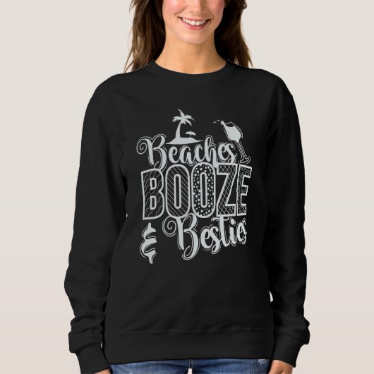 Sweatshirt Plage, Alcool et Amies de Vacances (Devant)