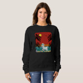 Sweatshirt Plage Cocotier Arbre Retro chèvre graphique été (Devant entier)