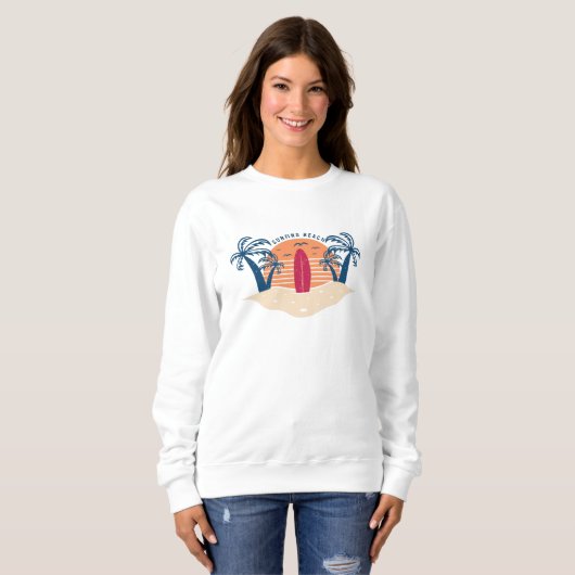 Sweatshirt Plage de surf (Devant entier)