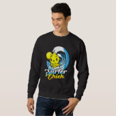 Sweatshirt Plage de surfer Chick Chicken Lorsque Wave Surfer (Devant entier)