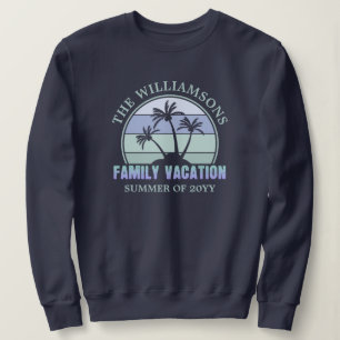 Sweatshirt Plage de vacances familiales sur mesure Île tropic