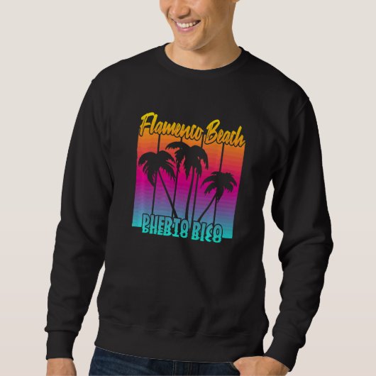 Sweatshirt Plage flamenco vintage (Devant)