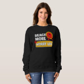 Sweatshirt Plage Plus S'Inquiéter Moins De Vacances Vibes D'É (Devant entier)