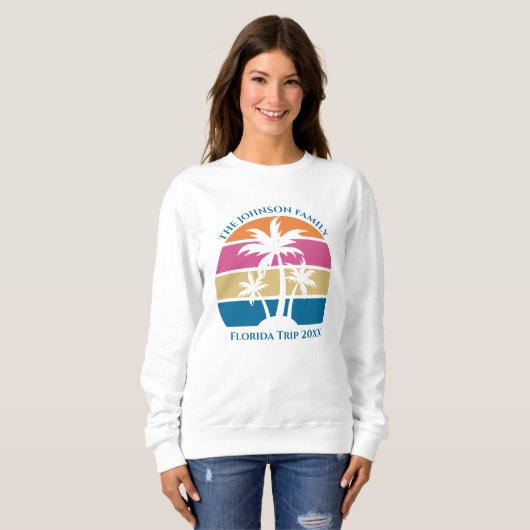 Sweatshirt Plage sur mesure jolie Palm Tree (Devant entier)