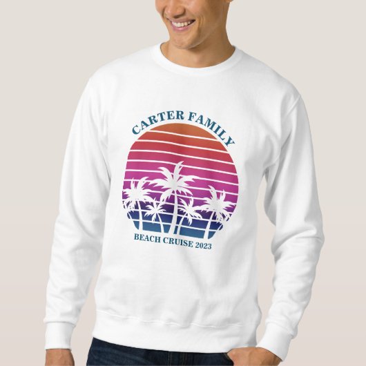 Sweatshirt Plage sur mesure Palm Tree Réunion tropicale famil (Devant)