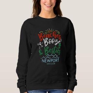 Sweatshirt Plages Alcool Et Meilleures Amies Newport Été Oreg