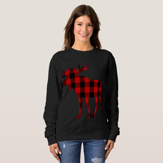 Sweatshirt Plaid rouge de Moose Buffalo (Devant entier)