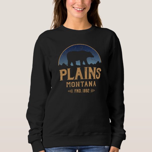 Sweatshirt Plains Montana MT Big Sky Country Bear & Mountains (Devant)