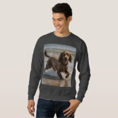 Sweatshirt "Plaisir de bord de mer : Cocker Spaniel à jouer d (Devant entier)