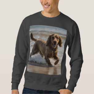 Sweatshirt "Plaisir de bord de mer : Cocker Spaniel à jouer d