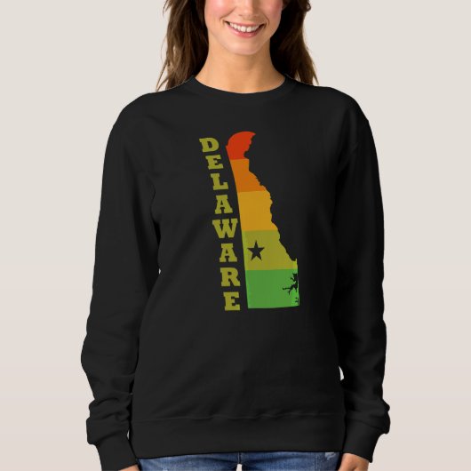 Sweatshirt Plan de l'État du Delaware Usa (Devant)