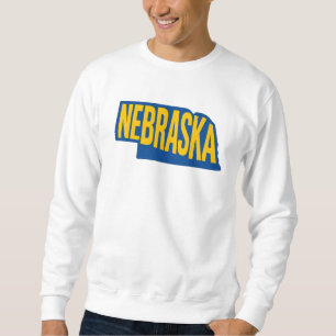 Sweatshirt Plan de l'État du Nebraska Gras jaune et bleu mo