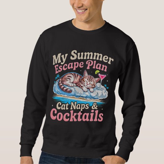 Sweatshirt Plan d'évasion estivale pour chat - Cocktail de fé (Devant)