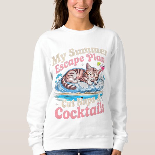 Sweatshirt Plan d'évasion estivale pour chat - Femmes de la p (Devant)