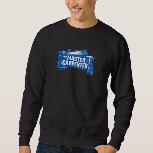 Sweatshirt Plan technique de maître charpentier (Devant)