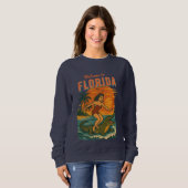 Sweatshirt Planche à surf Alligator Graphisme de vie côtière (Devant entier)
