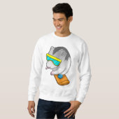 Sweatshirt Plancheur de hamster sur snowboard (Devant entier)