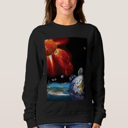 Sweatshirt Plane Planet Outer Space Solar System (Devant)