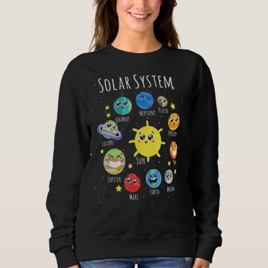 Sweatshirt Planètes Solaires Espace Système Pour Enfants Souc (Devant)
